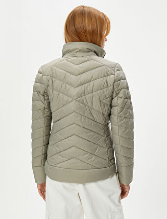 Şişme Outdoor Mont Dik Yaka Cep Detaylı Fermuarlı