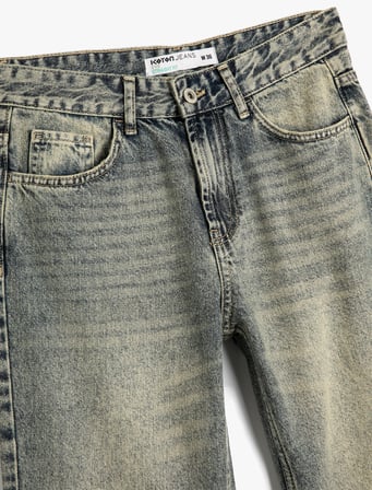 Yüksek Bel Straight Jean Kot Pantolon Düz Paça Normal Kesim - Eve Jean