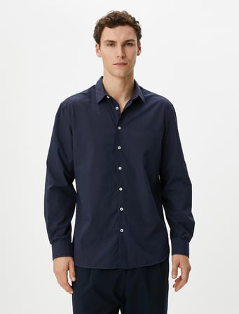 Klasik Gömlek Slim Fit Uzun Kollu Düğmeli