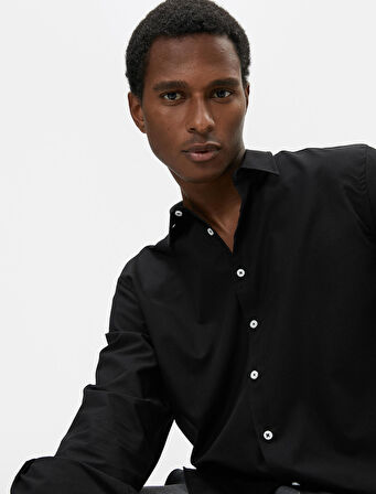 Klasik Gömlek Slim Fit Uzun Kollu Düğmeli