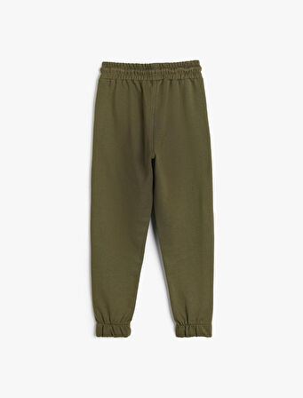 Jogger Eşofman Altı Cepli Beli Bağlamalı Şardonlu Pamuklu