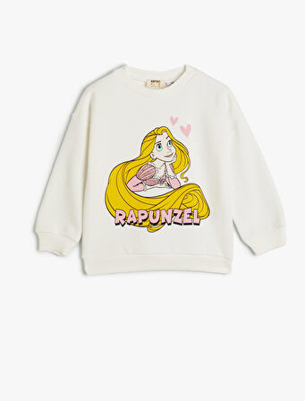 Rapunzel Sweat Lisanslı Uzun Kollu Bisiklet Yaka Şardonlu