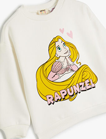 Rapunzel Sweat Lisanslı Uzun Kollu Bisiklet Yaka Şardonlu