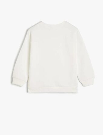 4WKG10694AK Koton Kız Çocuk Sweat EKRU
