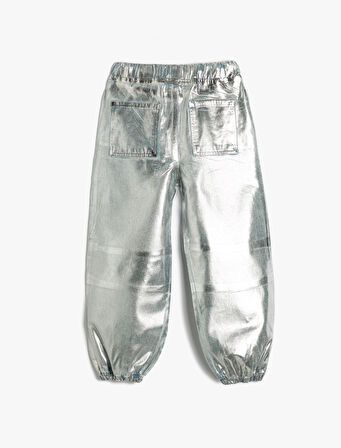 Varaklı Parlak Paraşüt Pantolon 