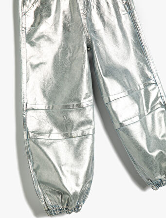 Varaklı Parlak Paraşüt Pantolon 