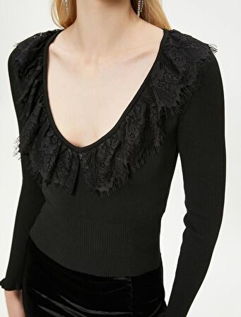 4WAK90344HT Koton Kadın Sweat SİYAH