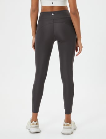 Spor Tayt Yandan Cep Detaylı Yüksek Bel Slim Fit
