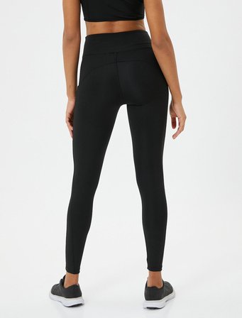 Spor Tayt Yandan Cep Detaylı Yüksek Bel Slim Fit