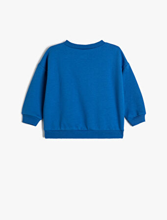 Sweat Kardan Adam Baskılı Uzun Kollu Şardonlu Pamuklu