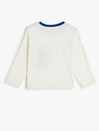 Sweatshirt Kış Temalı Baskılı Uzun Kollu Bisiklet Yaka 