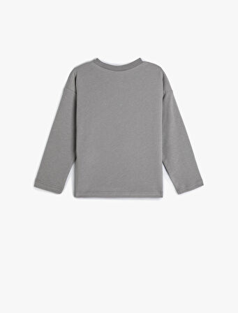 Tişört Uzun Kollu Bisiklet Yaka Kış Temalı Pamuklu 