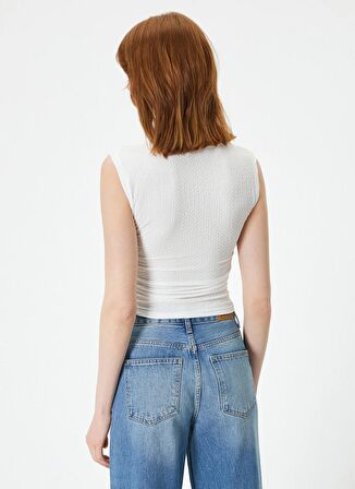 Koton Bisiklet Yaka Beyaz Kadın T-Shirt 4SAK50052EK