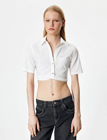 4SAK60008EW Kadın Gömlek KIRIK BEYAZ