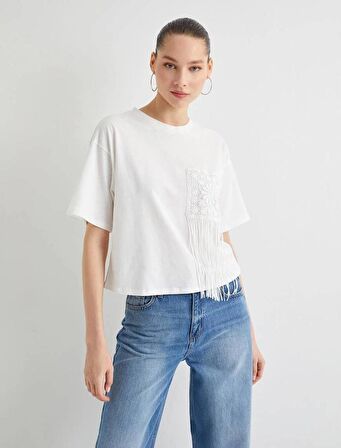 4SAL10147IK Koton Kadın T-shirt EKRU