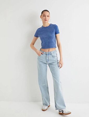 4SAL10230IK Kadın T-shirt MAVİ