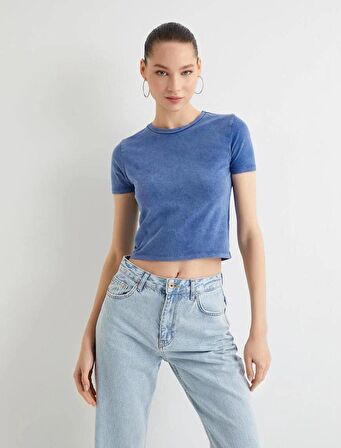 4SAL10230IK Kadın T-shirt MAVİ