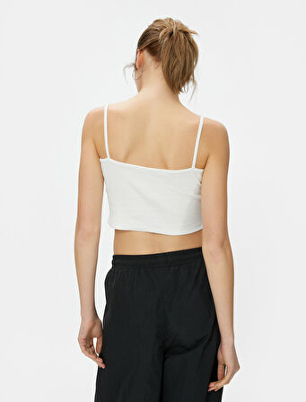 Basic Crop Atlet İnce Askılı Ribanalı Pamuklu