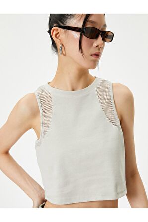 File Detaylı Kısa Atlet Pamuklu Slim Fit