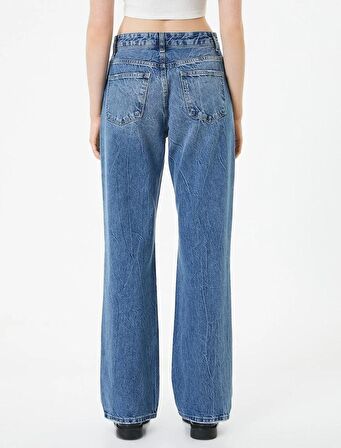 4SAL40095MD Koton Kadın Jean Pantolon ORTA İNDİGO