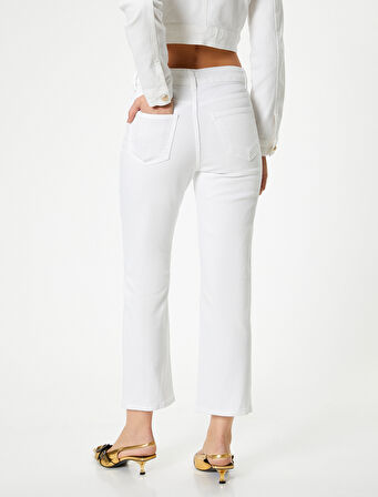 Kısa Paça Skinny Fit Kot Pantolon - Flare Crop Jeans