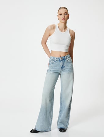 Yüksek Bel Loose Fit Kot Pantolon TENCEL™ Kumaş Karışımlı - Loose Fit Jean