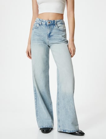 Yüksek Bel Loose Fit Kot Pantolon TENCEL™ Kumaş Karışımlı - Loose Fit Jean