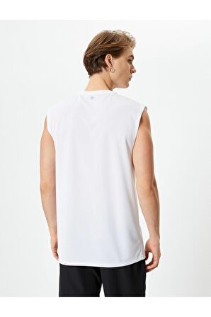 Sporcu Atleti Kolsuz Slogan Baskılı Bisiklet Yaka