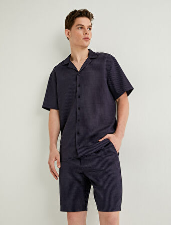 Bermuda Şort Beli Bağcıklı Cep Detaylı