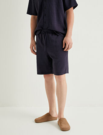 Bermuda Şort Beli Bağcıklı Cep Detaylı