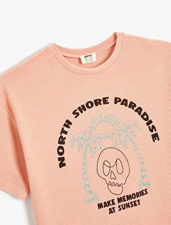 4SKB10248TK Koton Erkek Çocuk T-shirt PEMBE