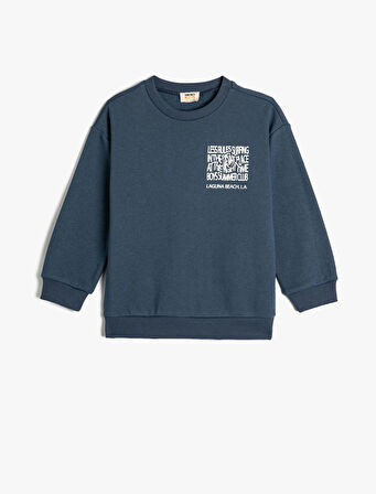 Sweatshirt Arkası Baskılı Slogan Temalı Uzun Kollu