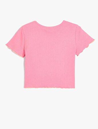 4SKG10204AK Koton Kız Çocuk T-shirt PEMBE