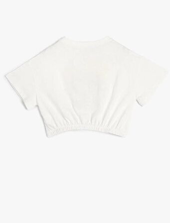 4SKG10235AK Koton Kız Çocuk T-shirt EKRU