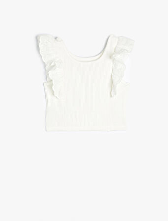 Atlet V Yaka Kalp Pencere Detaylı Kolsuz Pamuklu 