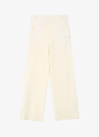 Koton Normal Bel Normal Paça Beyaz Kız Çocuk Chino Pantolon 4SKG40053AW