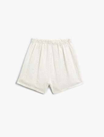 Şort Fistolu Beli Lastikli Pamuklu