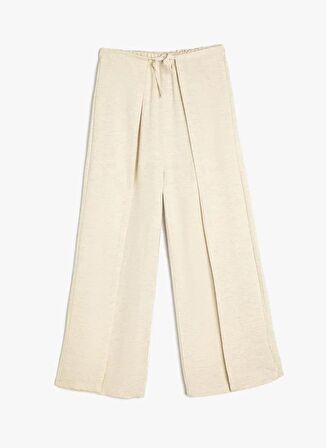 Koton Normal Bel Normal Paça Bej Kadın Chino Pantolon 4SKG40074AW