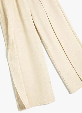 Koton Normal Bel Normal Paça Bej Kadın Chino Pantolon 4SKG40074AW