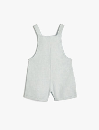 Keten Salopet Tulum Askılı Kanguru Cepli