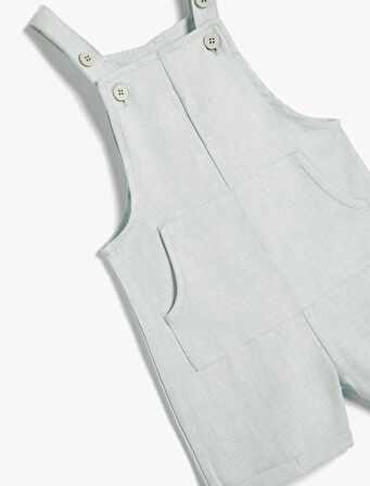 Keten Salopet Tulum Askılı Kanguru Cepli