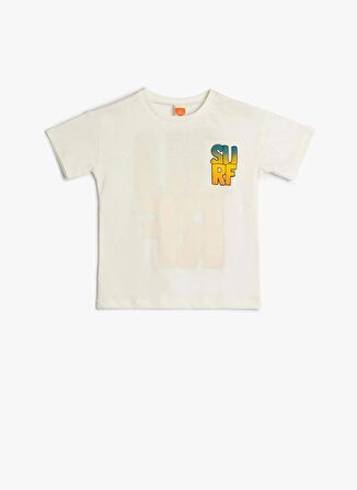 Koton Ekru Erkek T-Shirt 4SMB10190TK