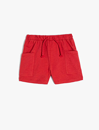 Basic Şort Beli Bağlamalı Cep Detaylı Pamuklu