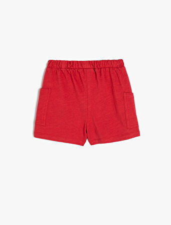 Basic Şort Beli Bağlamalı Cep Detaylı Pamuklu