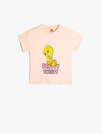 Tweety Tişört Lisanslı Baskılı Kısa Kollu Pamuklu