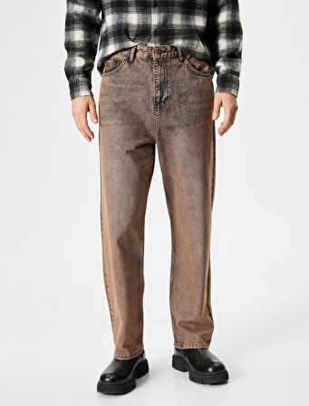 Yıkamalı Kot Pantolon 5 Cepli - Baggy Jean