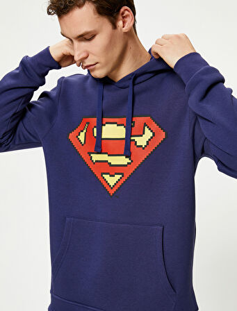 Superman Hoodie Kanguru Cepli Lisanslı Baskılı