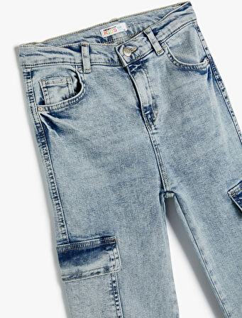 Kot Pantolon Pamuklu Kapaklı Cep Detaylı - Slim Jean