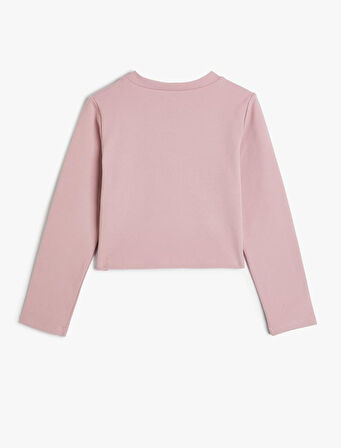 Kız Çocuk Basic Tişört Uzun Kollu Bisiklet Yaka