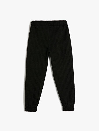 Basic Jogger Eşofman Altı Dokulu Beli Lastikli Cepli 